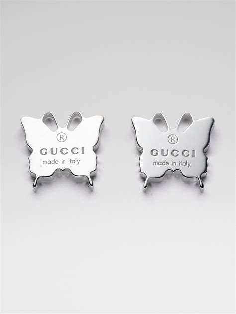 gucci earrings silver|gucci silver butterfly earrings.